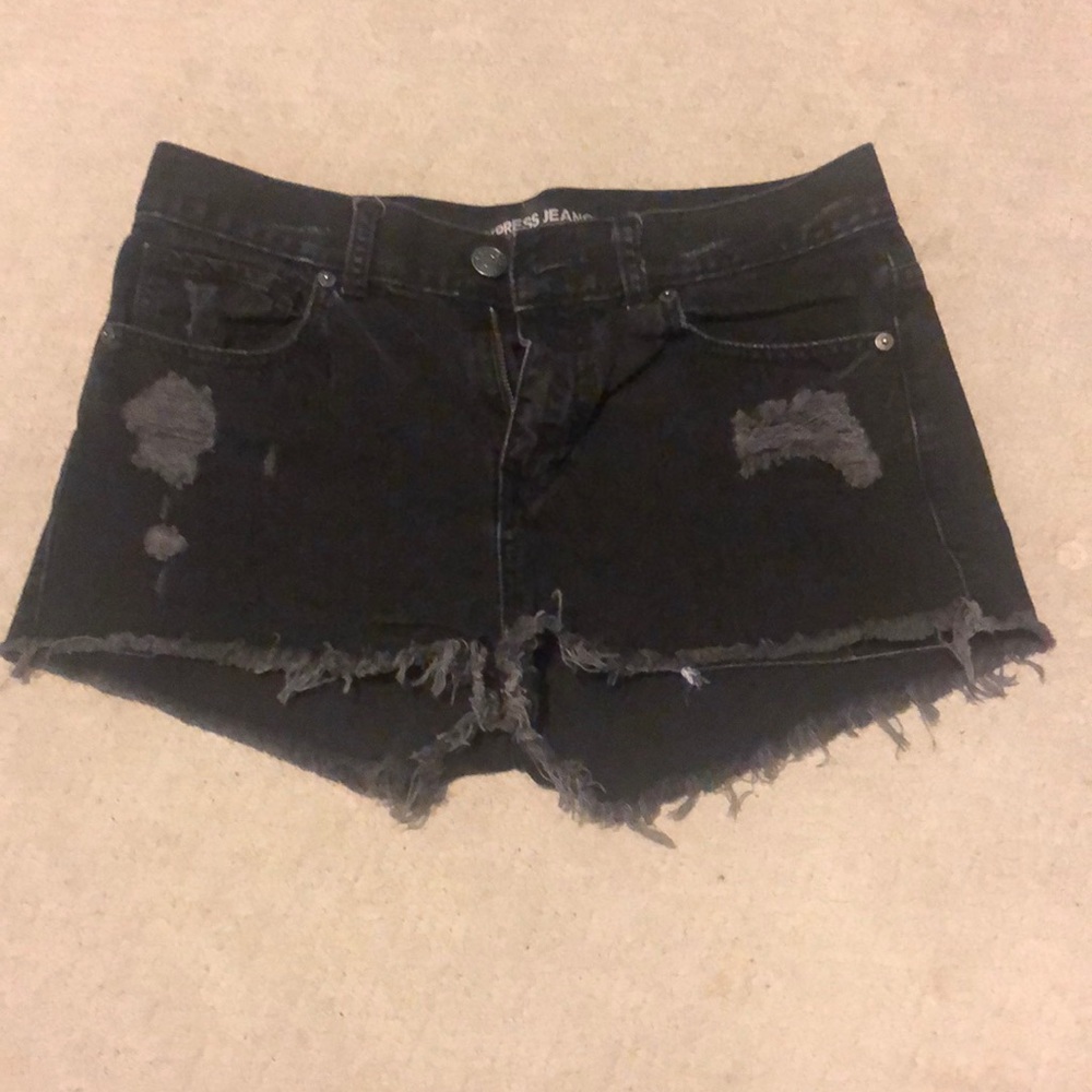 Express Black Jean Shorts